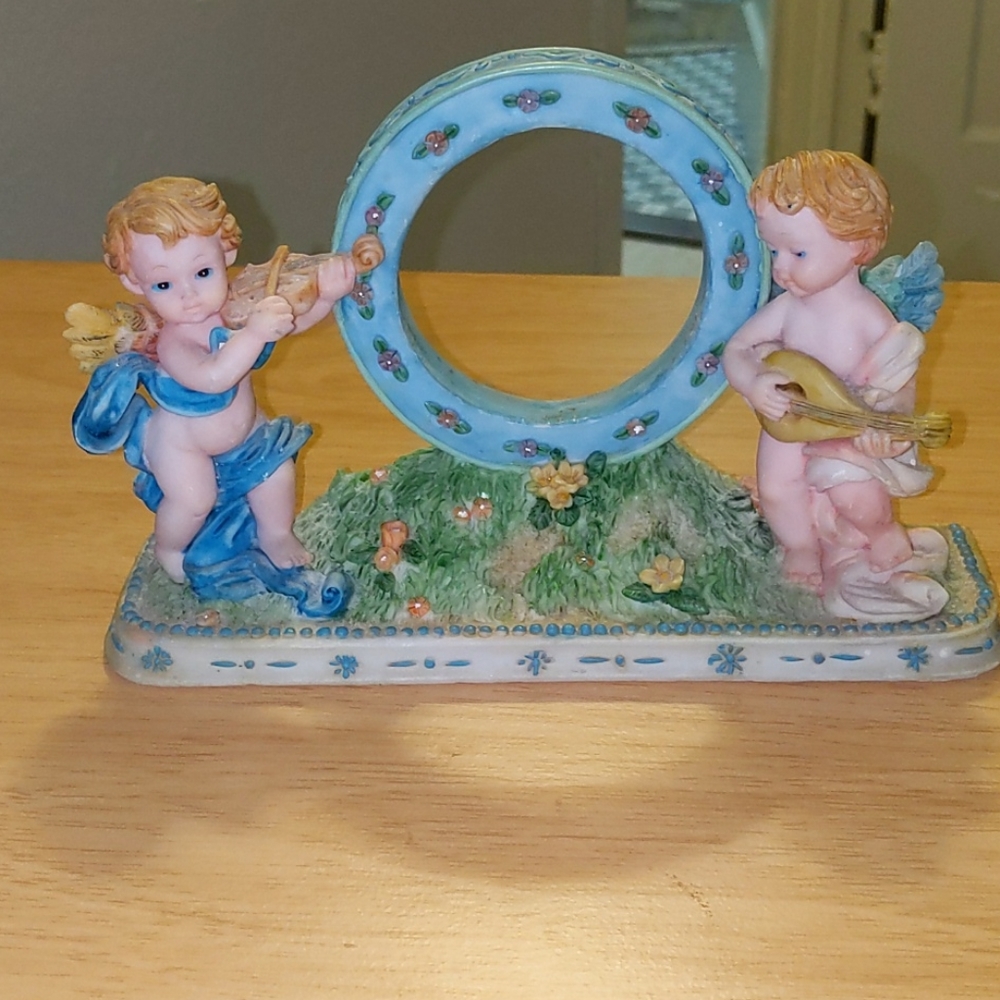 Boy girl angel decor clock optional
